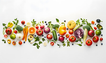 vegetable and fruits photo or illustrator on white background