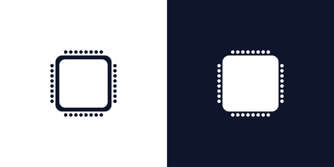 Chip processor icon logo vector computer technology business design isolated