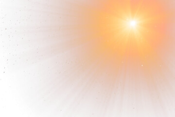 Flare Sun on transparent background,Radiant Golden Flares with Sparkling Starburst