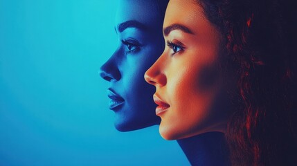 Two diverse women showcase interpersonal skills, emphasizing emotional intelligence and collaboration in a clean setting.