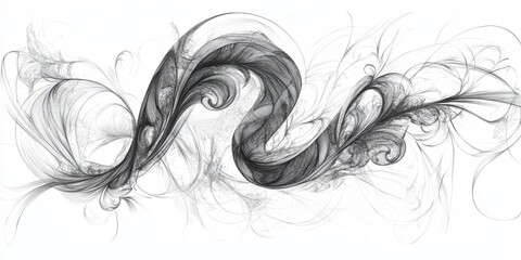 Fototapeta premium Abstract black and white line art.