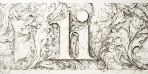 Abstract drawing of the number one.