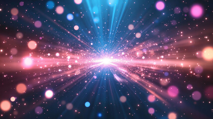 Fototapeta premium Abstract background in bright colors The lines of light spread out beautifully..