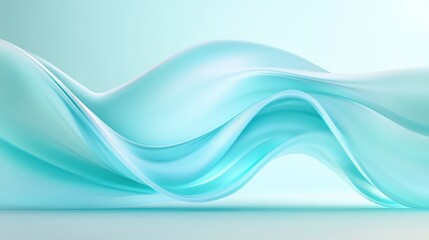 Fototapeta premium A blue wave with a white background. The wave is very long and has a lot of detail