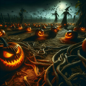 halloween background with pumpkin