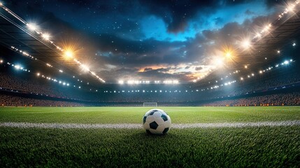 Dramatic Soccer Field Under Night Sky