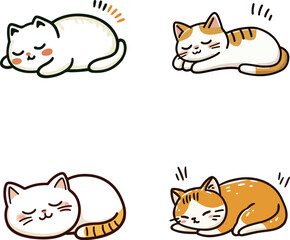 Sleeping cats in cute poses