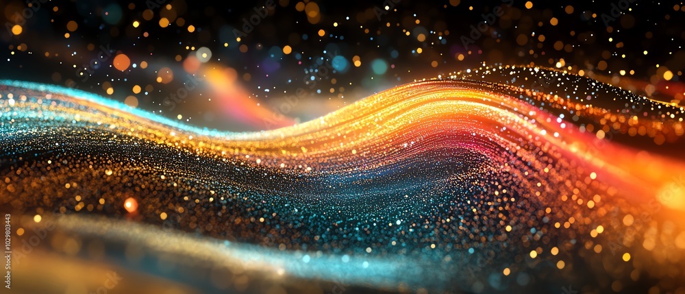 Aufkleber A vibrant visualization of an information highway, illustrating streams of light that flow like data pathways in a digital ecosystem
