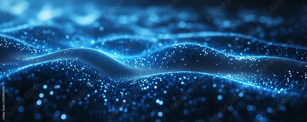 Poster a visually striking image of blue abstract lines defining direction on a futuristic tech background,