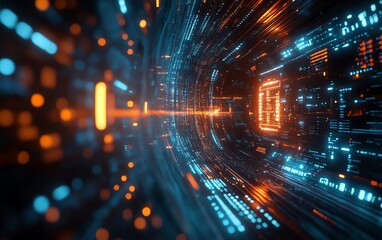 Futuristic stock image illustrating the advancements in cyber technology, highlighting digital networks and innovative tech elements