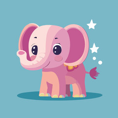 Cute baby elephant illustration