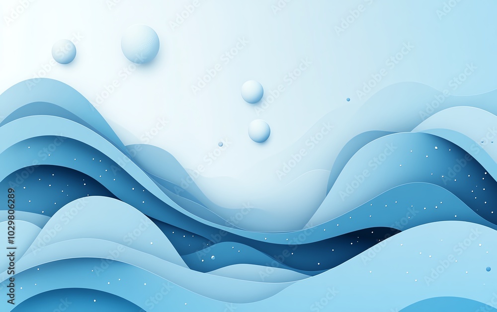 Poster sophisticated abstract blue banner for a tech site, featuring modern graphics and a minimalist desig