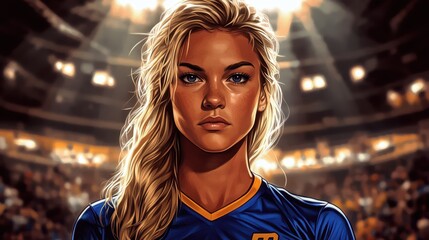 Fototapeta premium Athletic Anime Style Illustration of Strong Female Character
