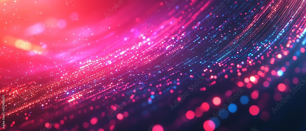 Fototapete stylized background emphasizing innovation in cyber technology, with glowing effects and digital pat