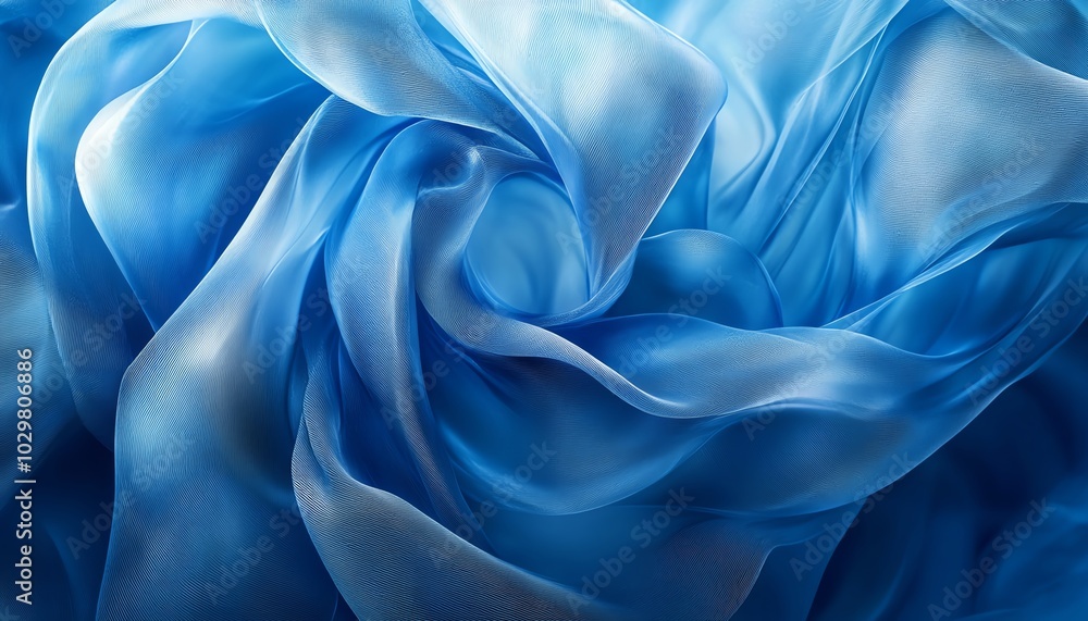 Poster unique abstract blue banner for a technology webpage, combining various shades of blue with geometri