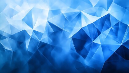 Obraz premium Unique abstract blue banner for a technology webpage, combining various shades of blue with geometric elements for a captivating effect