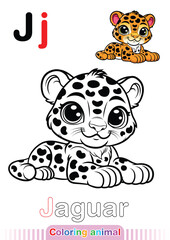 Coloring Page Jaguar. Letter J