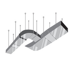 Mechanical Ducting Joint Hanging On Ceiling Vector Illustration.eps