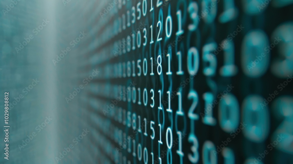 Aufkleber a closeup of code highlights data security, showcasing software development through intricate digita