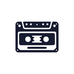 media cassette tape retro logo vector illustration template design