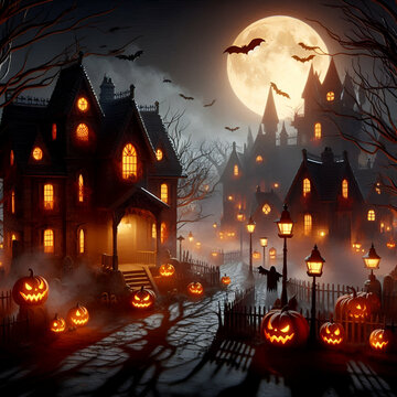 halloween night scene