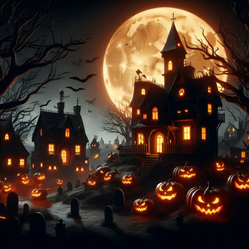 halloween background with pumpkin
