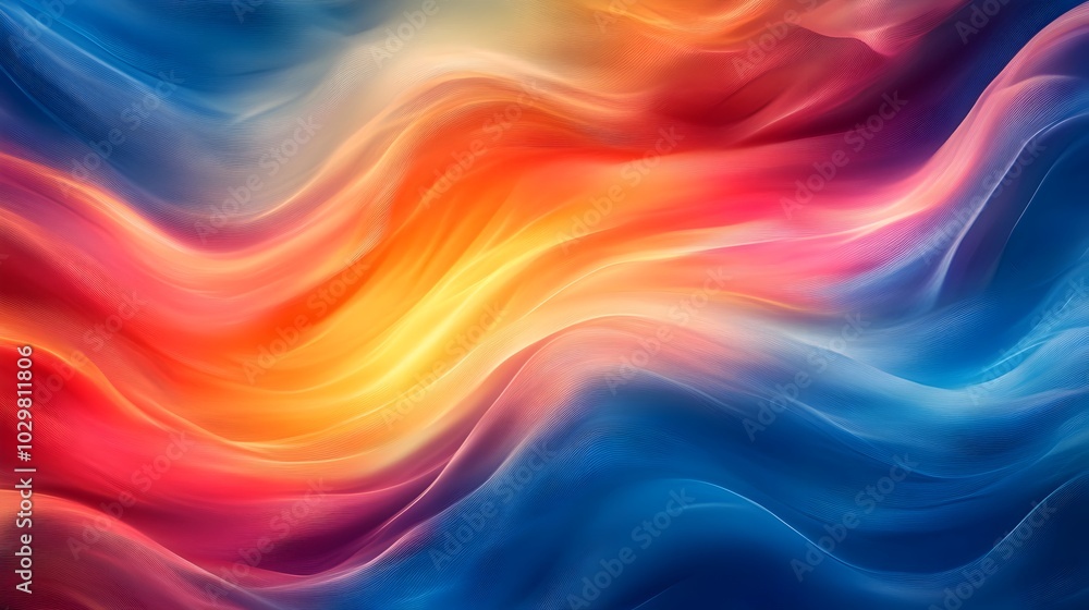 Poster mesmerizing dynamic abstract motion with vibrant color flow on blue background for banner or poster