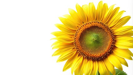 Fototapeta premium Vibrant sunflower with white background