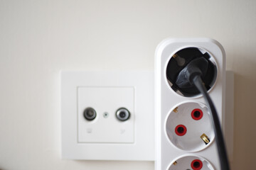 Power Outlet featuring a Plug along with a Power Strip Connection for enhanced convenience