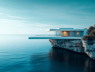 Obraz premium view of the sea from beach house pier