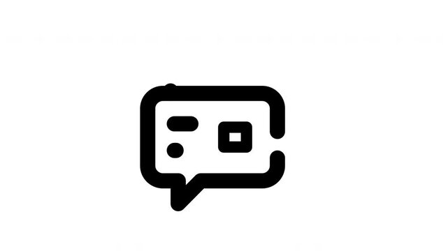 Chat line icon of for modern concepts, web and apps on white background. Motion graphic.