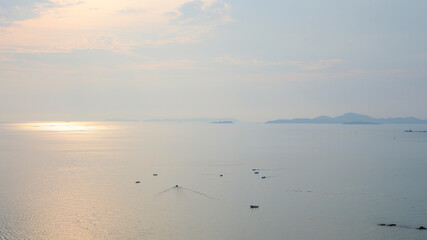 beautiful view of sea and sky in the morning, natural background