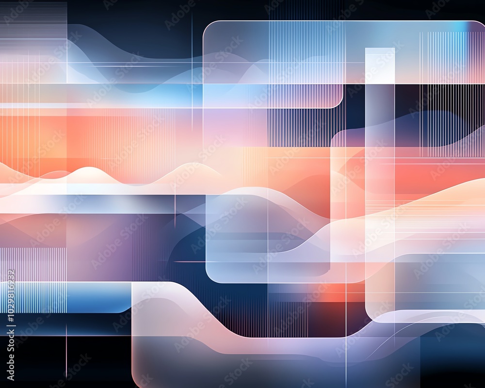 Poster A modern abstract composition with vibrant colors creating a dynamic visual flow. Ideal for creative projects and backgrounds.