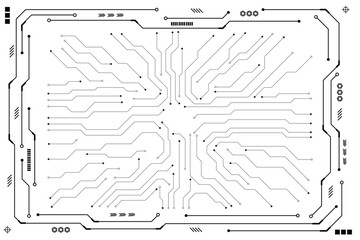 Black control panel abstract modern technology futuristic interface hud ui on white background.