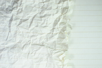 crumpled line paper texture background,  blank sheet notebook