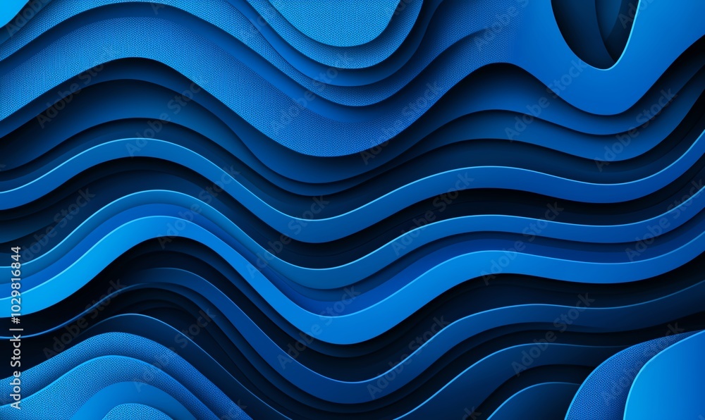 Aufkleber dynamic blue waves create a mesmerizing pattern, ideal for backgrounds or abstract designs in variou
