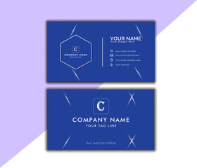Blue and white Golden mix luxury premium business card design template. Modern premium visiting card and minimalist design