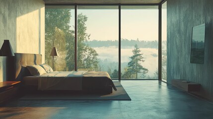 Modern Bauhaus Bedroom with Captivating View