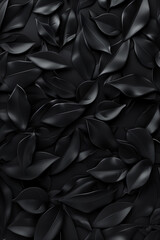 3d black plant pattern with organic leaves for nature inspired backgrounds