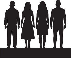 human silhouettes standing vector illustration Ai Generated
