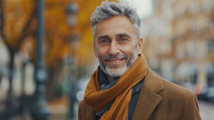 Fototapeta premium Smiling Man in a City