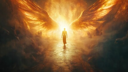 Ethereal Angel Guiding Lost Souls through Light