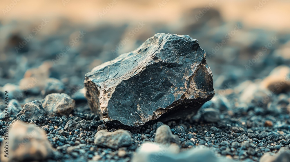 Poster close-up of a meteorite fragment on a surface