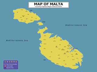 European Country Geography Political map. Political map of country with capital, province or state capital, major cities and town.