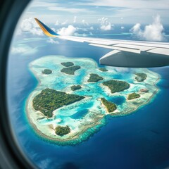 Obraz premium A stunning aerial view from an airplane window