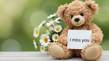 Obraz premium teddy bear with the message 