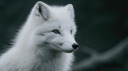 Obraz premium Sleek Arctic Fox Close-Up in Natural Habitat