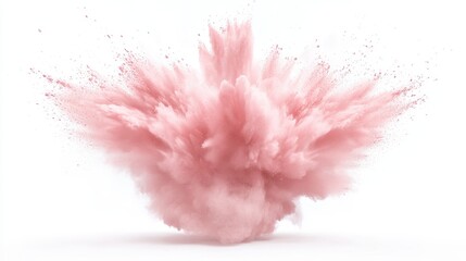 A pink explosion of smoke and dust. The pink color is vibrant and eye-catching, and the explosion creates a sense of energy and excitement