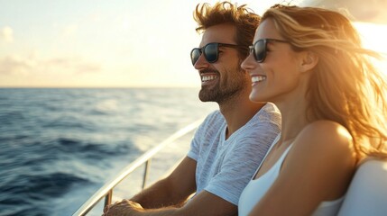A couple enjoying a luxury lifestyle on a yacht, symbolizing successful wealth management and financial planning.