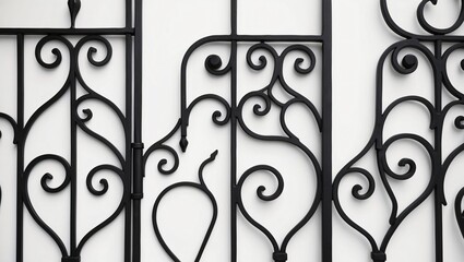 Matte Black Iron Scrollwork Texture Details